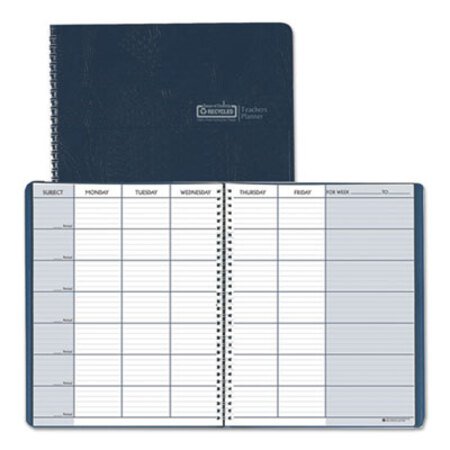 Picture of Teacher's Planner, Embossed Simulated Leather Cover, 11 x 8-1/2, BlueHOD-50907