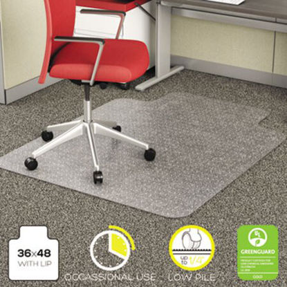 Picture of EconoMat Occasional Use Chair Mat, Low Pile Carpet, Flat, 36 x 48, Lipped, ClearDEF-CM11112