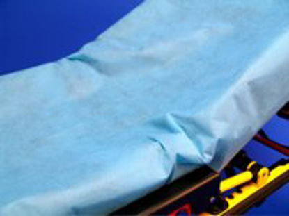Picture of Stretcher Sheet SureFit™ Fitted 30 W X 84 L Inch Light Blue Nonwoven Polypropylene Disposable90-BSS3084