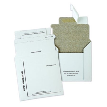 Picture of Disk/CD Foam-Lined Mailers, Square Flap, Redi-Strip Closure, 5.13 x 5, White, 25/BoxQUA-E7266