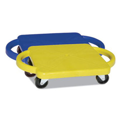 Picture of Scooter with Handles, Blue/Yellow, 4 Rubber Swivel Casters, Plastic, 12 x 12CSI-PGH12
