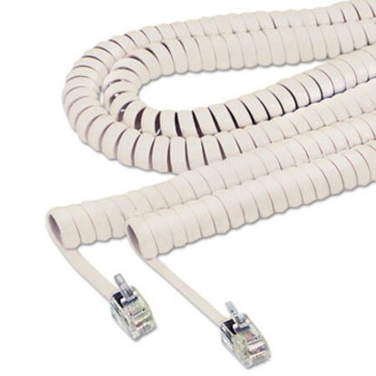 Picture of Coiled Phone Cord, Plug/Plug, 25 ft., IvorySOF-42265