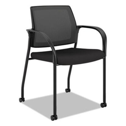 Picture of Ignition 2.0 4-Way Stretch Mesh Back Mobile Stacking Chair, Supports Up to 300 lb, BlackHON-IS107HIMCU10