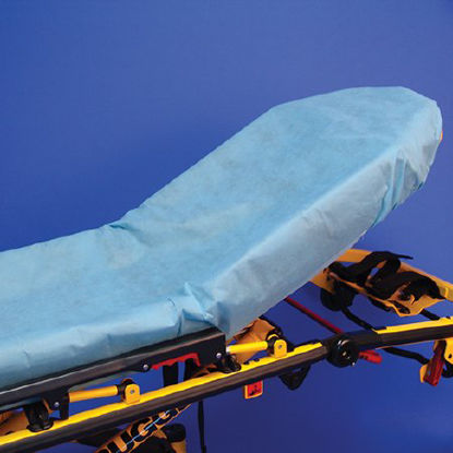 Picture of Stretcher Sheet SureFit™ Fitted 34 W X 84 L Inch Blue Impervious Nonwoven Polypropylene Disposable90-BIS3484
