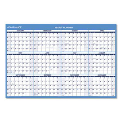 Picture of Horizontal Erasable Wall Planner, 48 x 32, Blue/White, 2022AAG-PM30028