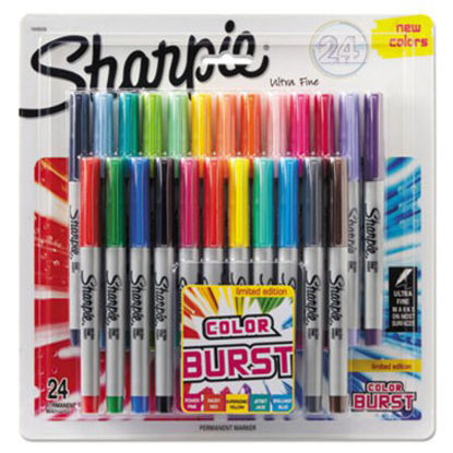 Picture of Ultra Fine Tip Permanent Marker, Extra-Fine Needle Tip, Assorted Limited Edition Color Burst and Classic Colors, 24/PackSAN-1949558