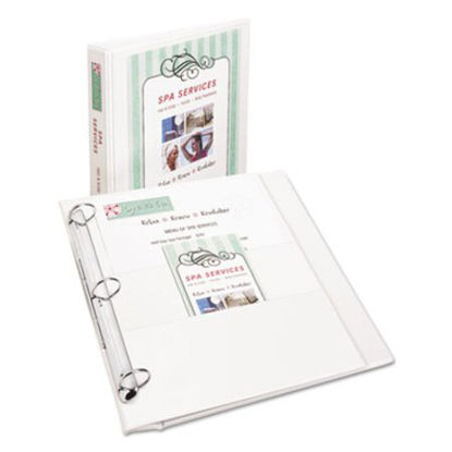 Picture of Flip Back 360 Degree Durable View Binder with Round Rings, 3 Rings, 1" Capacity, 11 x 8.5, WhiteAVE-17580