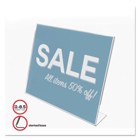 Picture of Classic Image Slanted Sign Holder, Landscaped, 11 x 8 1/2 Insert, ClearDEF-66701