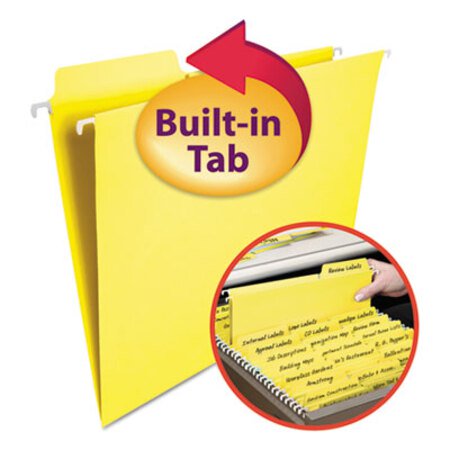 Picture of FasTab Hanging Folders, Letter Size, 1/3-Cut Tab, Yellow, 20/BoxSMD-64097
