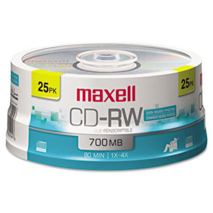 Picture of CD-RW Rewritable Disc, 700 MB/80 min, 4x, Spindle, Silver, 25/PackMAX-630026