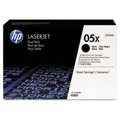 Picture of HP 05X, (CE505X-D) 2-Pack High-Yield Black Original LaserJet Toner CartridgesHEW-CE505XD