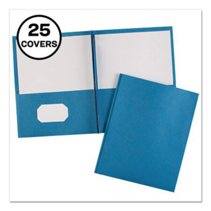 Picture of Two-Pocket Folder, Prong Fastener, Letter, 1/2" Capacity, Light Blue, 25/BoxAVE-47976