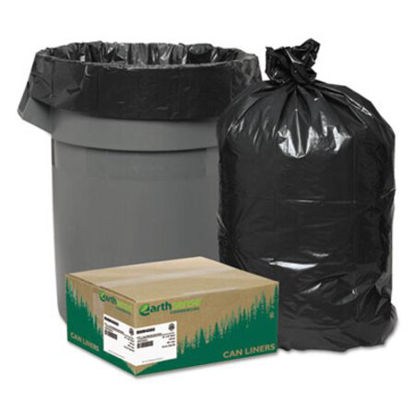 Picture of Linear Low Density Recycled Can Liners, 33 gal, 1.65 mil, 33" x 39", Black, 100/CartonWBI-RNW4060