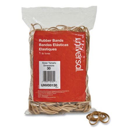 Picture of Rubber Bands, Size 30, 0.04" Gauge, Beige, 1 lb Box, 1,100/PackUNV-00130