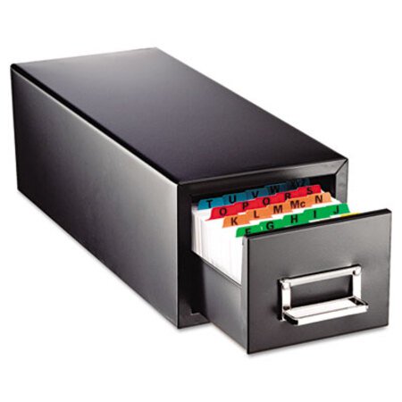 Picture of Drawer Card Cabinet, Holds 1,500 5 x 8 Cards, 9.44 x 16 x 7.5, Steel, BlackMMF-263F5816SBLA