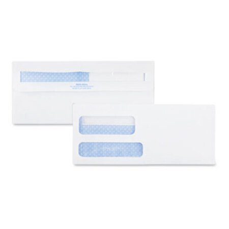 Picture of Double Window Redi-Seal Security-Tinted Envelope, #9, Commercial Flap, Redi-Seal Closure, 3.88 x 8.88, White, 500/BoxQUA-24529