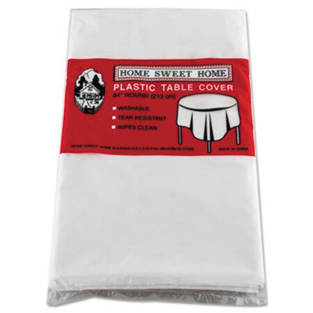 Picture of Table Set Round Table Cover, Plastic, 84" Diameter, White, 6/PackTBL-84WH