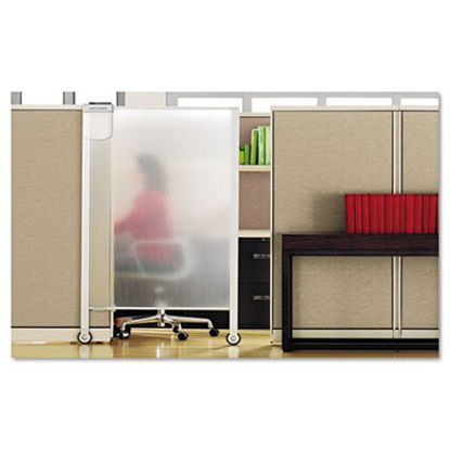 Picture of Premium Workstation Privacy Screen, 38w x 64d, Translucent Clear/SilverQRT-WPS2000
