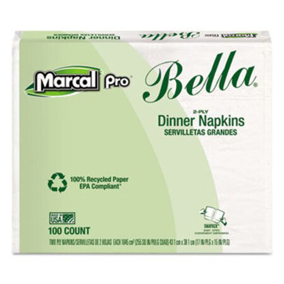 Picture of 100% Premium Recycled Bella Dinner Napkins, 15 x 17, White, 3000/CartonMRC-06410
