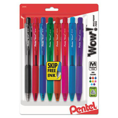 Picture of WOW! Ballpoint Pen, Retractable, Medium 1 mm, Assorted Ink and Barrel Colors, 8/PackPEN-BK440BP8M