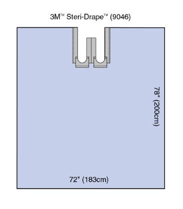 Picture of Surgical Drape 3M™ Steri-Drape™ Bilateral Split Sheet 72 W X 78 L Inch Sterile9046