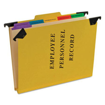 Picture of Hanging Style Personnel Folders, 1/3-Cut Tabs, Center Position, Letter Size, YellowPFX-SER2YEL