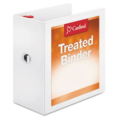Picture of Treated ClearVue Locking Slant-D Ring Binder, 3 Rings, 5" Capacity, 11 x 8.5, WhiteCRD-32150