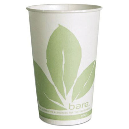 Picture of Bare Eco-Forward Treated Paper Cold Cups, 16 oz, Green/White, 100/Sleeve 10 Sleeves/CartonSCC-RW16BBD110CT