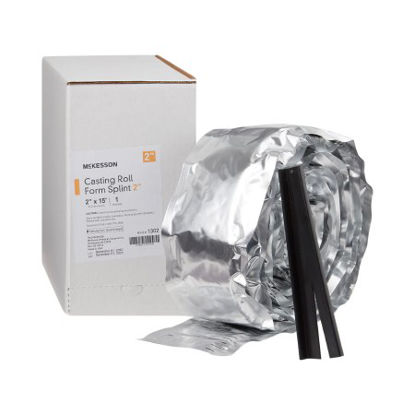 Picture of Padded Splint Roll McKesson 2 Inch X 15 Foot Fiberglass White1302