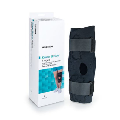 Picture of Knee Brace McKesson Medium Wraparound / Hook and Loop Strap Closure with D-Rings 18 to 20-1/2 Inch Circumference Left or Right Knee155-81-82395