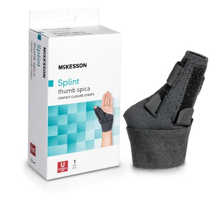 Picture of Thumb Splint McKesson Adult One Size Fits Most Hook and Loop Closure Left or Right Hand Black155-BH82710