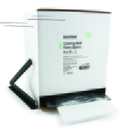 Picture of Padded Splint Roll McKesson 5 Inch X 15 Foot Fiberglass White1305