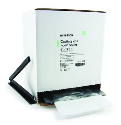 Picture of Padded Splint Roll McKesson 5 Inch X 15 Foot Fiberglass White1305