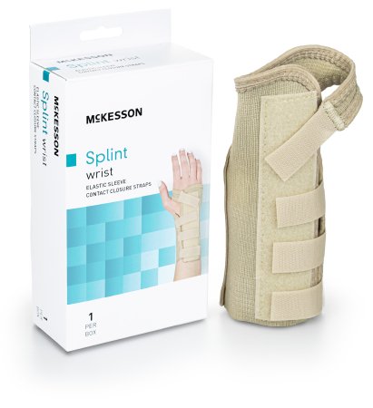 Picture of Wrist Brace McKesson Low Profile / Contoured / Wraparound Aluminum / Cotton / Elastic Left Hand Beige X-Large155-79-87088