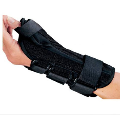 Picture of Wrist Brace with Abducted Thumb ProCare® ComfortFORM™ Aluminum / Foam / Lycra® / Plastic Right Hand Black Medium79-87305