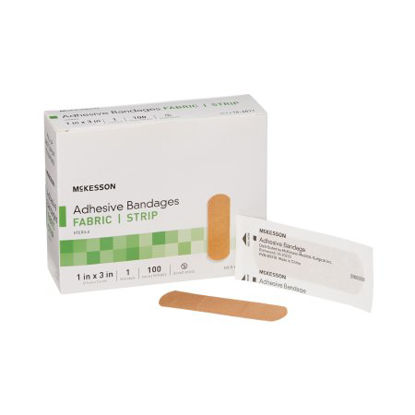 Picture of Adhesive Strip McKesson 1 X 3 Inch Fabric Rectangle Tan Sterile16-4811