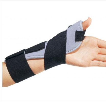 Picture of Thumb Splint ThumbSPICA™ One Size Fits Most Hook and Loop Closure Left Hand Black / Blue79-87101