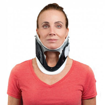 Picture of Rigid Cervical Collar ProCare® Preformed Adult One Size Fits Most One-Piece / Trachea Opening 1-3/4 to 3-1/2 Inch Height 11 to 23 Inch Neck Circumference79-83131
