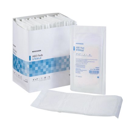 Picture of Abdominal Pad McKesson Nonwoven Cellulose 5 X 9 Inch Rectangle Sterile16-4250