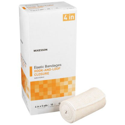 Picture of Elastic Bandage McKesson 4 Inch X 5 Yard Standard Compression Hook and Loop Closure Tan NonSterile16-1033-4