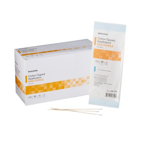 Picture of Swabstick McKesson Cotton Tip Wood Shaft 6 Inch NonSterile 100 per Pack24-106