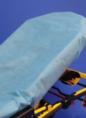 Picture of Stretcher Sheet SureFit™ Fitted 30 W X 84 L Inch Blue Impervious Nonwoven Polypropylene Disposable90-BIS3084