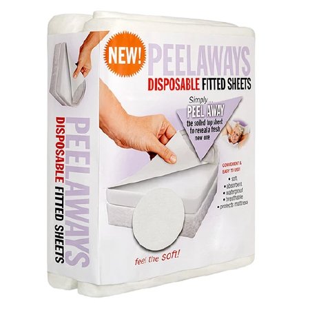 Picture of Bed Sheet Peelaways Fitted 80 L X 78 W X 12 Inch White Disposable170