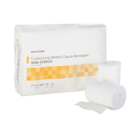 Picture of Conforming Bandage McKesson Polyester 3 Inch X 4-1/10 Yard Roll Shape NonSterile16-012