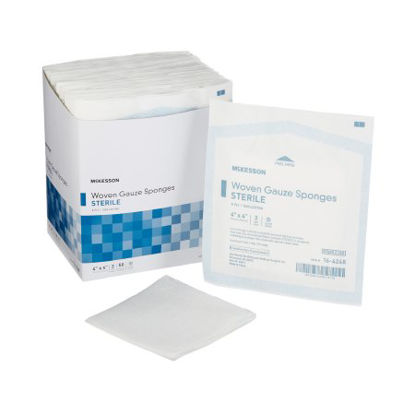 Picture of Gauze Sponge McKesson Cotton 8-Ply 4 X 4 Inch Square Sterile16-4248