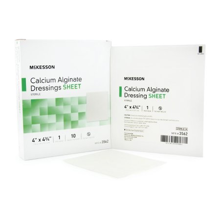Picture of Calcium Alginate Dressing McKesson 4 X 4-3/4 Inch Rectangle Calcium Alginate Sterile3562