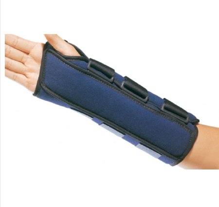 Picture of Wrist / Forearm Brace ProCare® Universal Aluminum / Flannelette / Nylon Left Hand Navy Blue One Size Fits Most79-87080