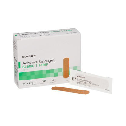 Picture of Adhesive Strip McKesson 3/4 X 3 Inch Fabric Rectangle Tan Sterile16-4813