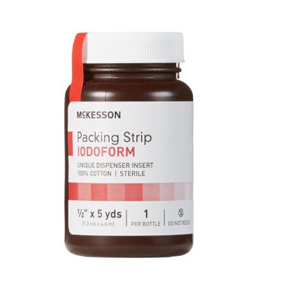 Picture of Wound Packing Strip McKesson Antiseptic Cotton Iodoform Medium 1/2 Inch X 5 Yard 1 Count Sterile61-59245