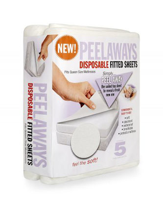 Picture of Bed Sheet Peelaways Fitted 80 L X 60 W X 12 Inch White Disposable160